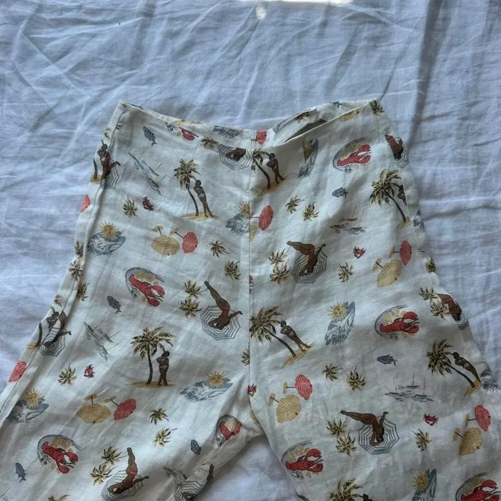 Reformation beach print linen pants